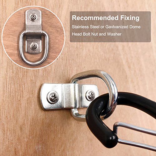 Erayco 10-Pack D Rings, 1/4" Heavy Duty Steel Tie Down Anchors For Loads On Trucks, Trailers, Boats, Rv Campers, Vans; Strong D Ring Tie Downs For Kayaks, Motorcycles, Deliveries, Atvs #TOP2