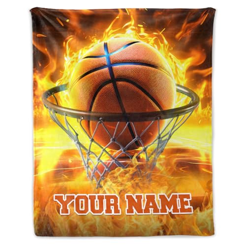 Personalized Basketball Throw Blankets for Boys - 30