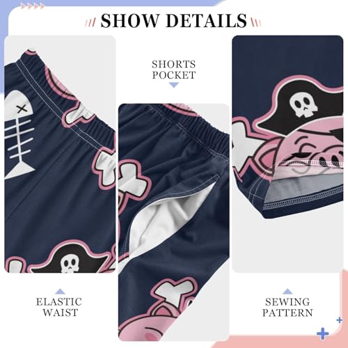 Pirate Pig Boys Pants Boys Athletic Pants Long Pant for Boywith Pockets Wide-Leg Size 6-14Y4