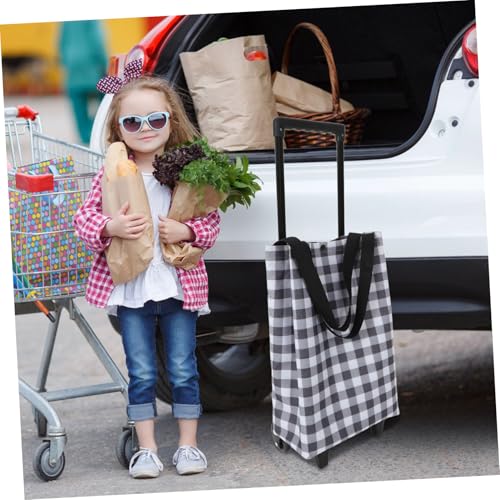 Faltbarer Einkaufstrolley mit Teleskopgriff und Rädern, wiederverwendbare Einkaufstasche für Lebensmittel, leicht, tragbar, ideal für Einkäufe und Besorgungen – Bild 5