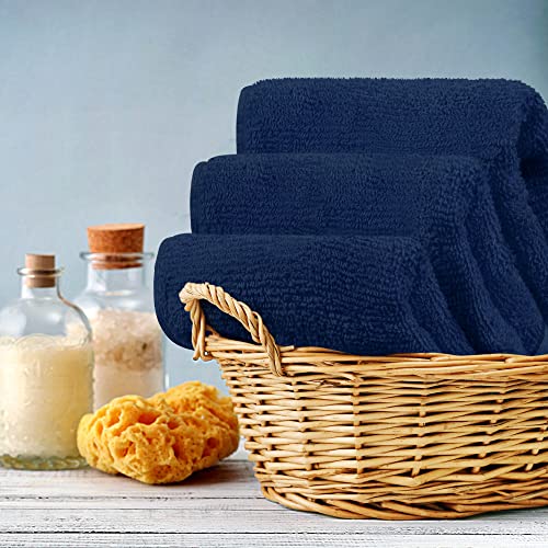 Utopia Towels 12 Pack Premium Wash Cloths Set, 12 by 12 Inches, 100% Cotton Ring Spun, Highly Absorbent and Soft Feel Washcloths for Bathroom, Spa, Gym, and Face, Navy