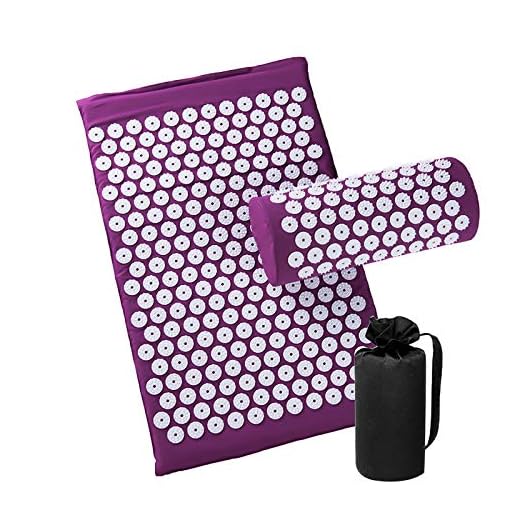 Acupressure Mat and Pillow Set for Back/Neck Pain Relief and Muscle Relaxation (Purple)