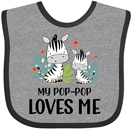inktastic Zebra My Pop-pop Loves Me Baby Bib