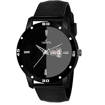 CALYPTO Casual Wear Silicone Strap Black Dial Analog Wrist Watch - for Men