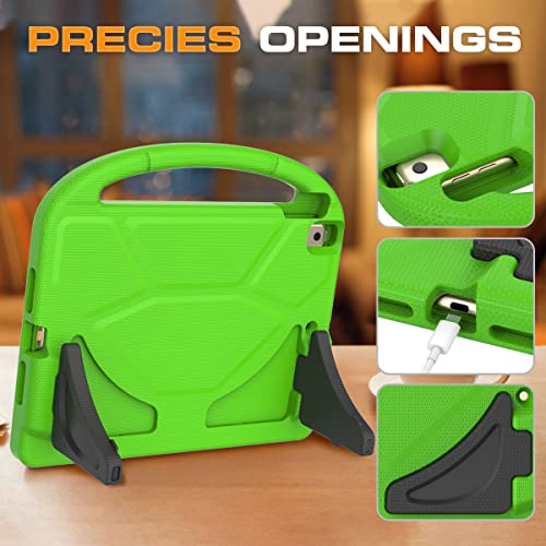 Image of Kids Case for iPad 9th /8th /7th Generation, iPad 10.2 Kids Case with Built-in Screen Protector, Durable Shockproof Handle Stand Protective Cover for iPad 10.2 Inch 2021 /2020 /2019, Green