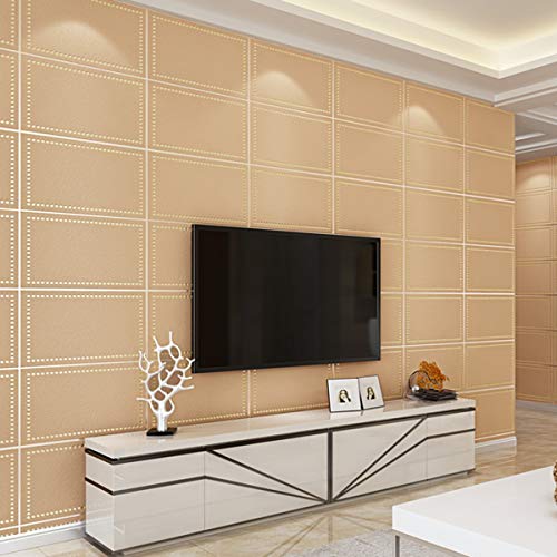 A-Wall Stickers WCF Papel Tapiz, Rejilla Espesar Suede Dormitorio No Tejido Papeles Pintados Moderno Simple Sala de Estar TV Contexto Papel de Pared Pegatinas de Pared-9.28 (Color : 2)