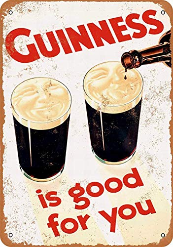 Retro Metal Tin Sign Vintage Guinness is Good You Aluminum Sign for Home Coffee Wall Decor 6x8 Inch