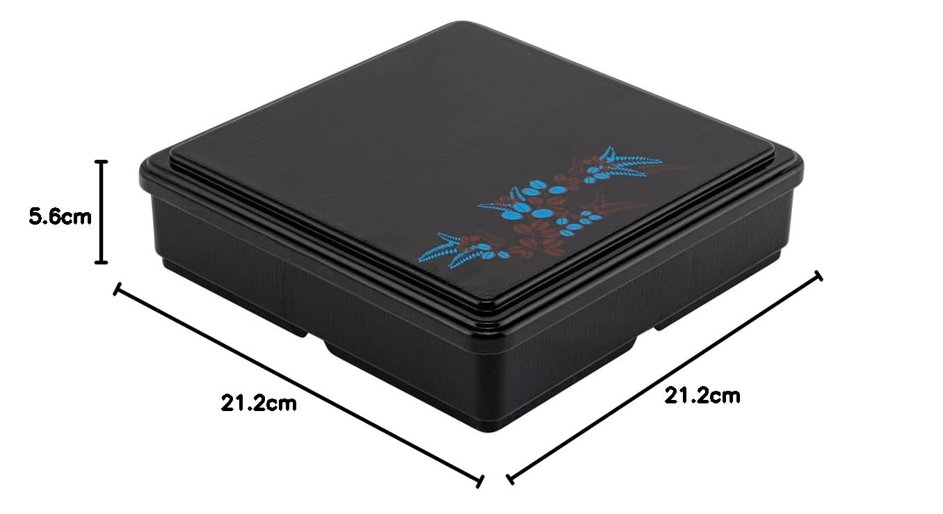 Restaurantware Bento Tek - Contenedor de almuerzo con compartimento de 8.3 x 2.2 pulgadas, 1 contenedor de almuerzo para adultos estilo japonés, con 5 compartimentos a prueba de grasa, caja de