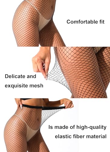 Image of VOAKOW Fishnet Stockings Womens High Waist Fishnet Tights Mesh Stockings For Women