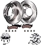 Detroit Axle Replacement for 2009 10 2011 Dodge Ram 2500 3500 [4wd] Front Disc Brake Rotors w/ Ceramic Pads + Wheel Hub & Bearing Assembly - 6pc