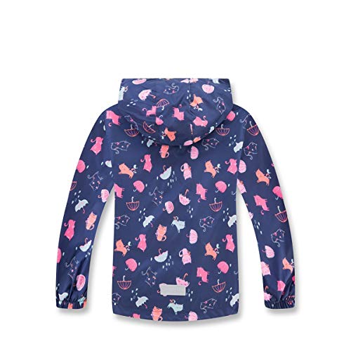 Youth Girls Kids Rain Jackets Waterproof Lightweight Hooded Unicorn Flower Cartoon Raincoats Lined Windbreakers for Outdoor3