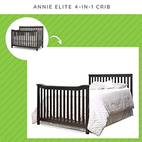 Image of Full-Size Conversion Kit Bed Rails for Sorelle Convertible Cribs - Solid Wood Rail - Toddler and Adult Bed Rail for Full-Size Beds - Essential Nursery & Baby Furniture (Model #221, Espresso)