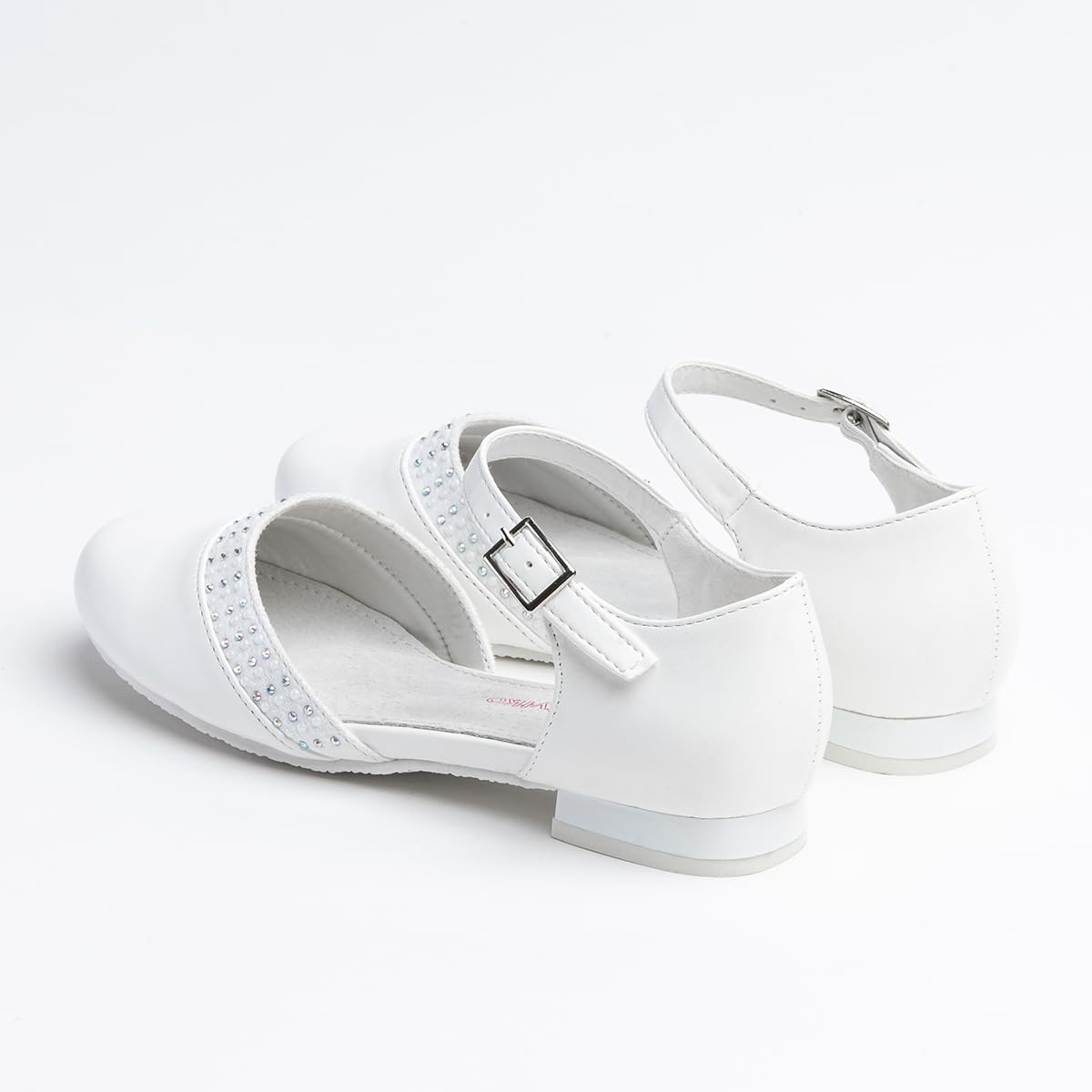 WK Mädchen Schnallenverschluss Halbschuhe mit Lederinnensohle | Kommunion | Elegant | Für eine kleine Prinzessin