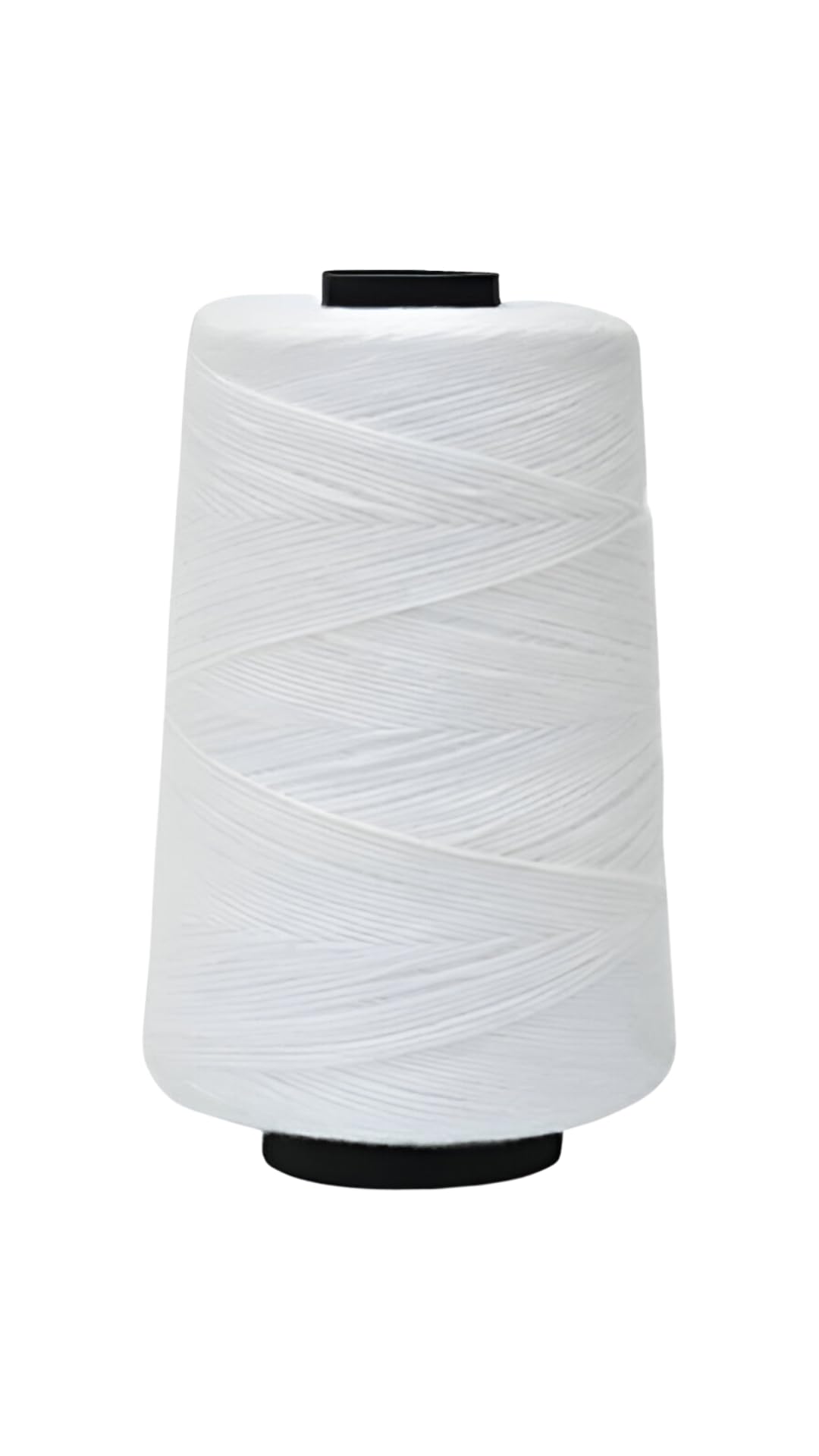 Dashamlav 6000 Metres Polyester Sewing Thread Cones - White (Pack of 1, 2 Ply), for Stitching & Embroidery