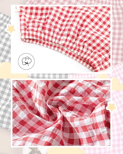 3 Pack Toddler Baby Girl Boy Gingham Shorts Infant Plaid Seersucker Casual Elastic Waist Shorts Pants Bottoms Summer4