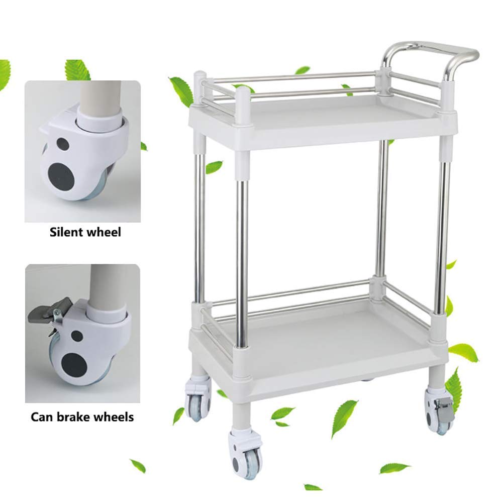 Carrello Carrelli A Mano Mobili Carrello Di Servizio Domestico Carrello Per Strumenti Utilitari In Acciaio Inossidabile Per, Carrello Per Attrezzi Per Salone Di Bellezza A 2 Ripiani Con Ruote Frenanti