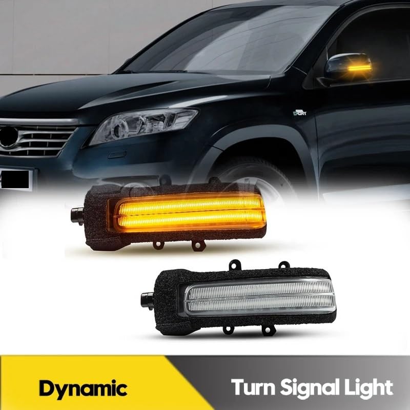 2 szt. Dynamiczne światła lusterek bocznych, kierunkowskazy OEM#8173052071 do RAV4 Highlander 4Runner Sienna Fortuner Rush(Silver)