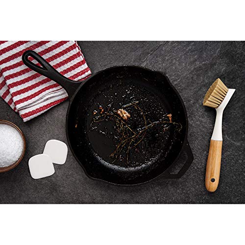 Image of HIC Kitchen Dish Scrubbing Brush, Bamboo with Non-Scratch Bristles