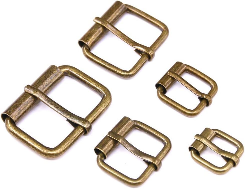 Swpeet 50Pcs 5 Sizes 1/2" 3/4" 1" 5/4" 5/8" Multi-purpose Metal Roller Buckle Ring Assortment Kit for Hardware Belt Bags Ring