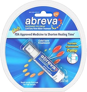 Abreva 10 Percent Docosanol Cold Sore Treatment, Treats Your Fever Blister in 2.5 Days - 0.07 oz Pump