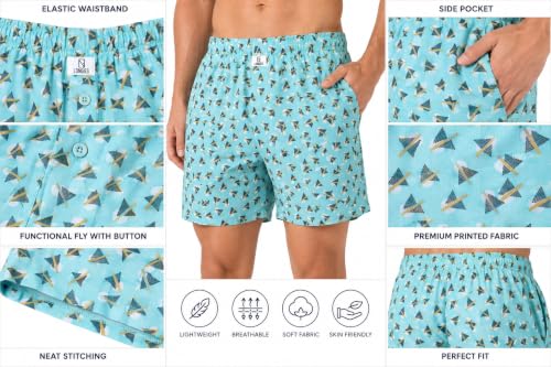 Image of Longies Men's Cotton Printed Regular Boxer Shorts