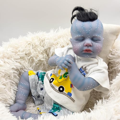 ROSHUAN Muñecas de bebé Reborn de silicona de cuerpo completo Avatar de 20 pulgadas, muñecas realistas de bebé recién nacido, muñecas de bebé de la vida real que se ven en la vida real como Avatar