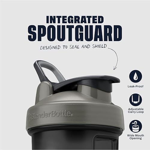 Miniatura 2 de BlenderBottle Classic V2 - Botella mezcladora perfecta para batidos de proteínas y antes del entrenamiento, 28 onzas, grisnegro, sombra negra