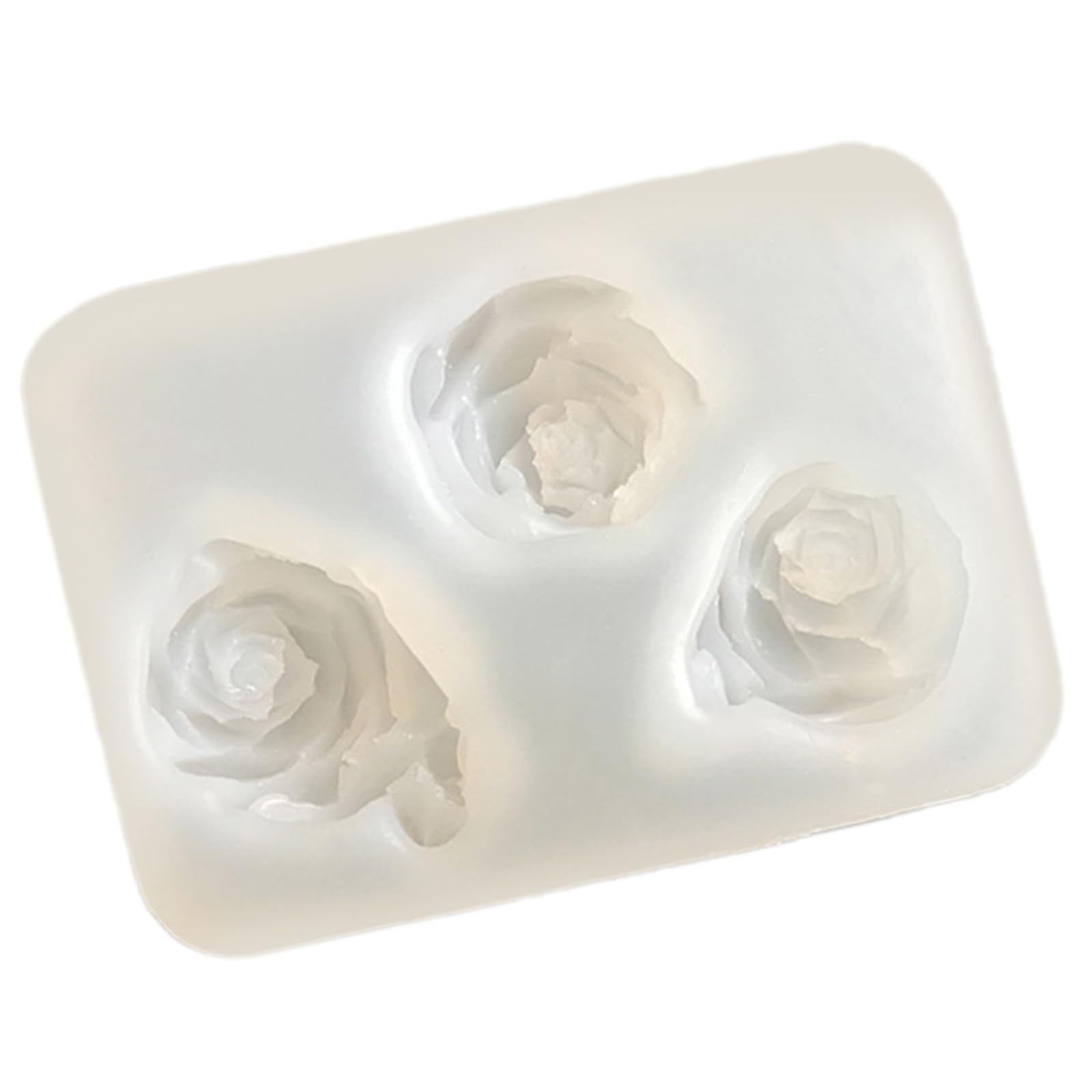 HUANGING 3D Rose Shape Silicone Molds for Soap Gypsum Decoration Fondant Silicone Molds for Chocolate Candy Cake Rose
