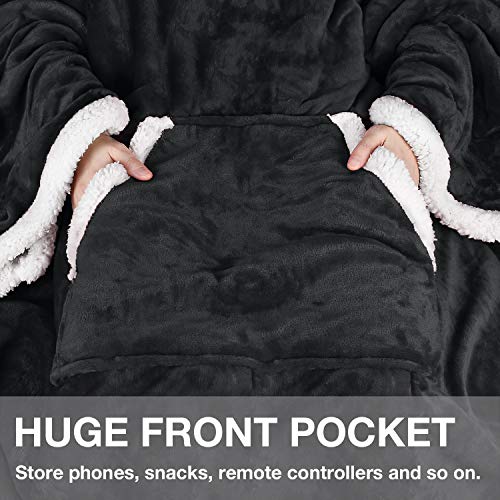 Image of Catalonia Sherpa Wearable Blanket with Sleeves and Kangaroo Pocket
