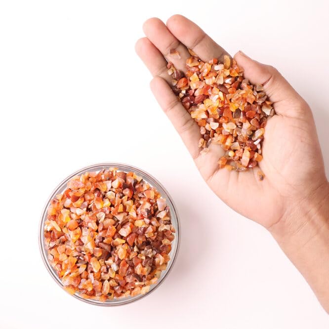 Image of Reiki Crystal Red Carnelian Chips Stone for Vastu Natural Red Carnelian Crystal Chips for Aquarium Home Decor Garden Table Decor Stones Pebble Reiki Gemstones 1 Kg