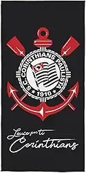 Toalha Aveludada Transfer Corinthians 70 cm x 1,40 m Com 1 peça