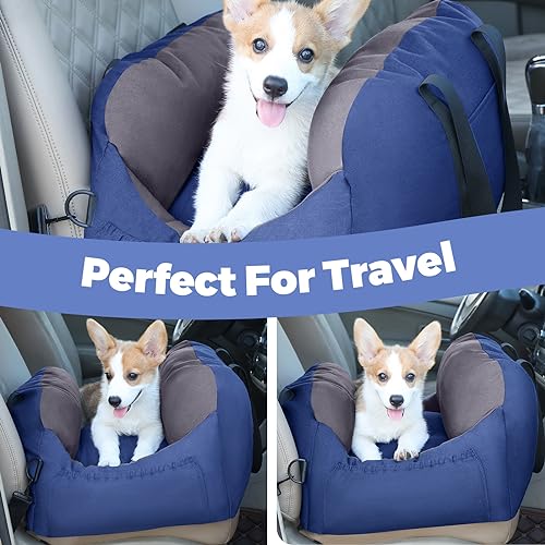 Dog Car Seat – Waterproof Dog Seat for Car, Lookout Dog Booster Seat with Storage Pockets, Safety Pet Leash and Cozy Cotton Fillers, Sturdy Small Dog Bed for Carrier UP to 25 Lbs Dog Car Seat – Waterproof Dog Seat for Car, Lookout Dog Booster Seat with Storage Pockets, Safety Pet Leash and Cozy Cotton Fillers, Sturdy Small Dog Bed for Carrier UP to 25 Lbs