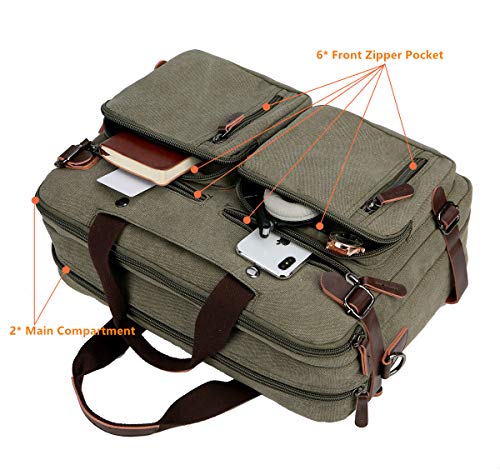 BAOSHA-Convertible-Briefcase-Backpack-17-Inch-Laptop-Bag-Case-Business-Briefcase-HB-22-Amy-Green
