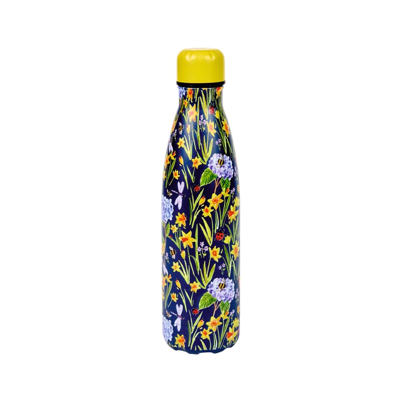 Marie Curie Charity Memory Garden Water Bottle Stainless Steel 750ml Capacity Spring Daffodil Floral Design 27 x 7 x 7 cm