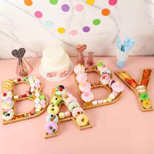 Letras de tabuleiro de charcutaria para bebês de 32 cm, 4 peças maiores de letras de charcutaria de