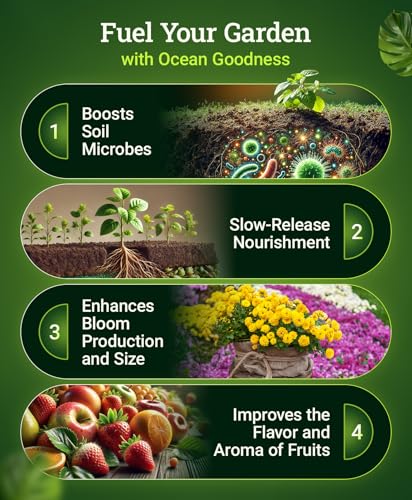 FoxFarm Marine Cuisine All Purpose Fertilizer - Slow Release Granular Plant Food for Vegetables, Flowers, Trees & Shrubs, NPK 10-7-7 (4 lb)