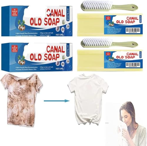 Grand Underwear Cleaning Canal Old Soap with Brush Laundry Bars Grand underwear cleaning canal old soap long lasting fragrance (2pcs)