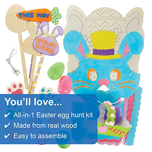 Baker Ross FX535 Easter Egg Hunt Kit, Pack of 1 Kit, All Inclusive Easter Craft Kit for Kids, Green, Purple, Pink, Blue - Image 3
