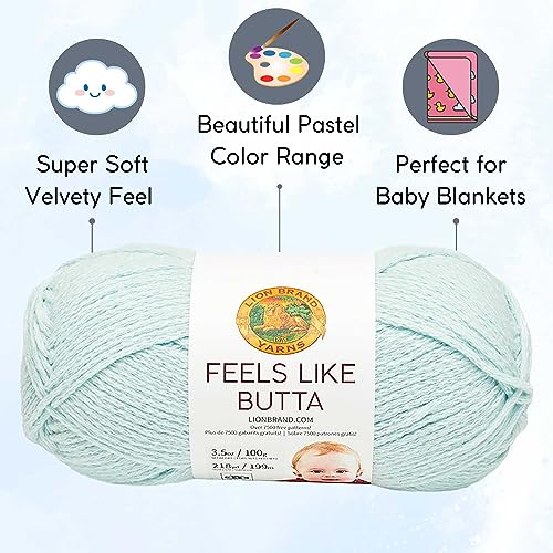 Image of Lion Brand Yarn Feels Like Butta 215-106 Ice