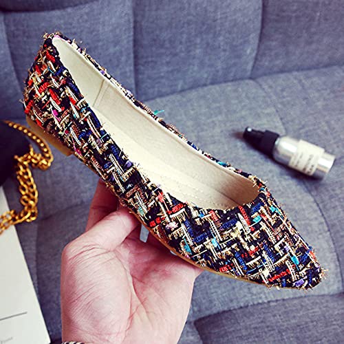 Women's Casual Ballet Flats Polka Dot Comfort Pointed Toe Slip on Flat Loafers Walking Shoes4