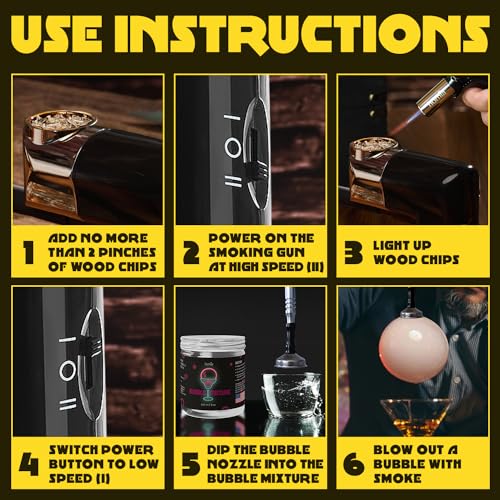 Cocktail Smoker Bubble Mixture for Smoke Infuser - 8oz, Smoker Machine and Wood Smoke Infuser Accessory - Cold Smoke for Drinks - made in USA