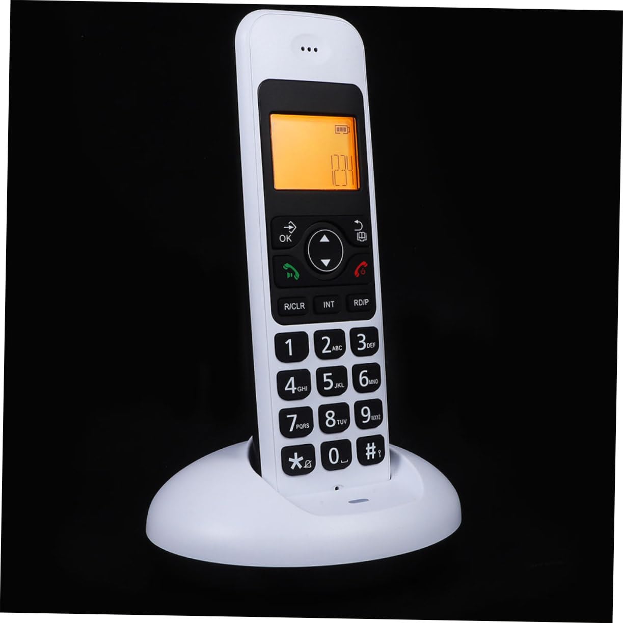 jojofuny Telefono Cordless Casa Grandi Tasti, Funzione Espandibile, Bianco, per Anziani e Vista Debole, per Casa e Ufficio