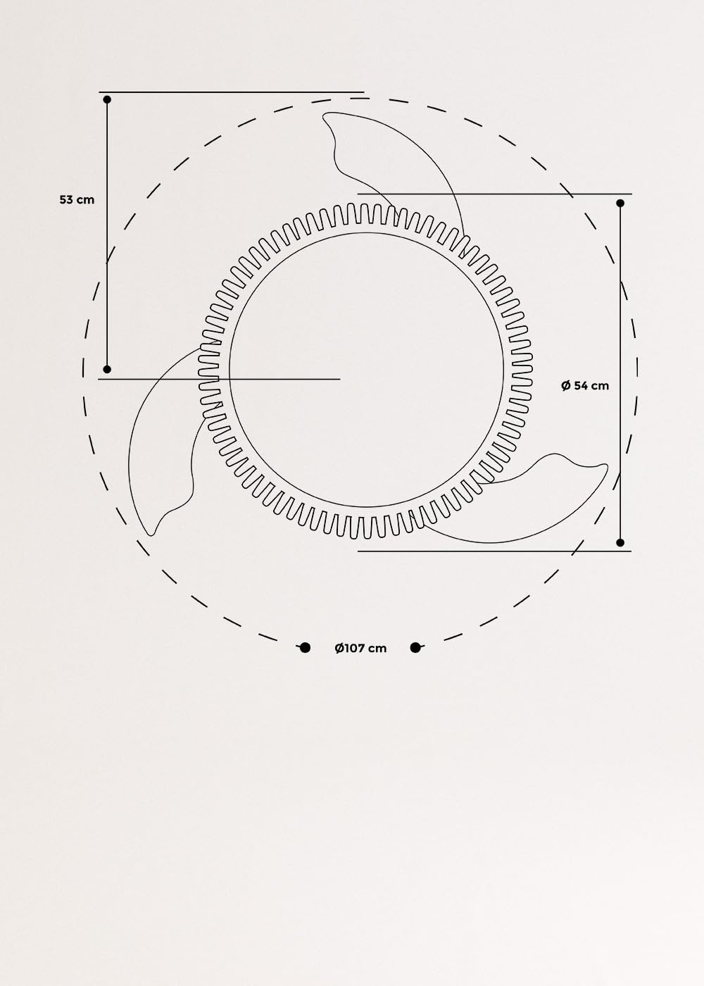 CREATE WINDCLEAR RATTAN/Ventilatore a soffitto con illuminazione bianca ovale con Wi-Fi e telecomando/6 velocità, funzionamento invernale estivo, ali retrattili, programmabili, 40 W, Ø 107 cm