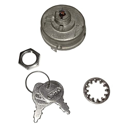 RAParts - Interruptor de encendido de arranque con 2 llaves para John Deere 108 112 116 316 318 420 GS25 GS30 GS45 G75 HD45 HD75