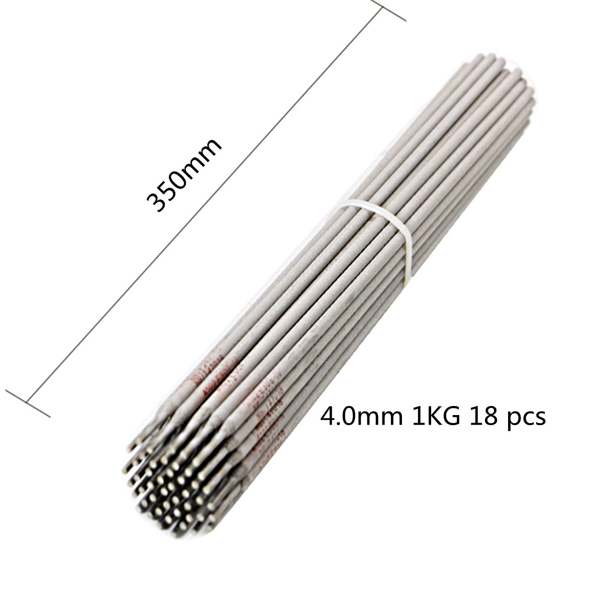 Pręty spawalnicze, elektrody do spawania łukowego, pręt spawalniczy, elektroda uniwersalna, stabilna wydajność, stal twarda z ochronną powłoką topnikową. 1 kg, 4,0 mm, 18 szt.(4.0mm)