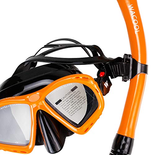 image for WACOOL Snorkeling Package Set for Adults, Anti-Fog Coated Glass Diving