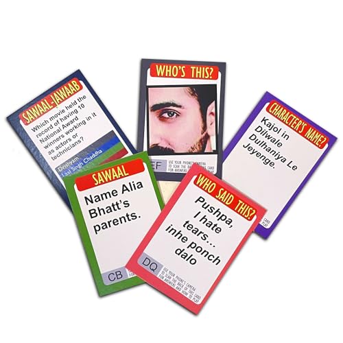 exciting Lives Movie Quest -Bollywood Movie Party Game Cards - Gift for Christmas Day, Christmas, New Year, Birthday, Anniversary, for Christmas Party, Game for Family, Friend, Relatives - Set of 150