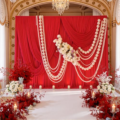 Cortinas Fondo Rojo para Fotografía 10ft x 8ft miniatura 5