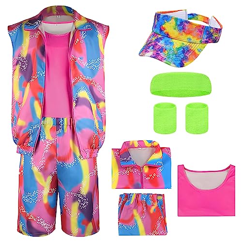 HOLLYPATY 90er 80er Jahre Outfit Damen Männer 80s Trainingsanzug Assianzug...