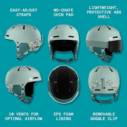 Image of Comstock Kids Ski & Snowboard Helmet with ABS Shell, EPS Impact Protection & 10 Cooling Vents - Adjustable Winter Sports Gear, Goggle Clip